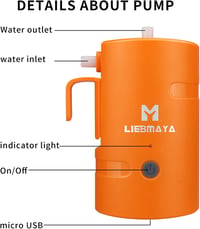 LIEBMAYA 12V Hordozható Kültéri Zuhany 4400mAh Akkumulátorral Camping Túrázáshoz 4