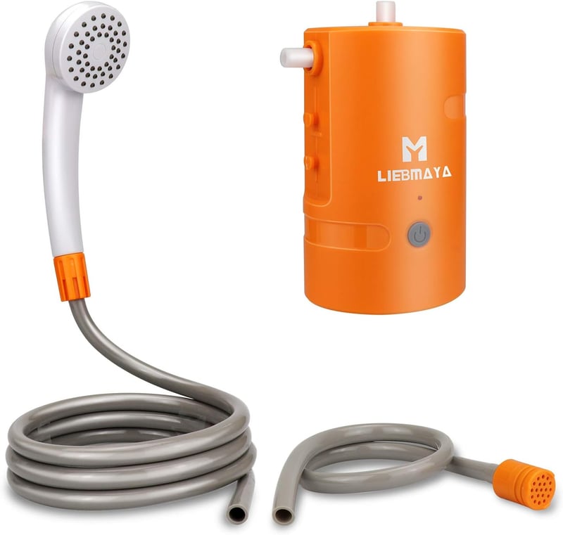 LIEBMAYA 12V Hordozható Kültéri Zuhany 4400mAh Akkumulátorral Camping Túrázáshoz