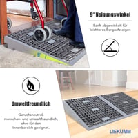 Prahová rampa LIEKUMM, výška 7,5 cm, nosnosť 1400 kg, modulárna prenosná prahová rampa pre invalidné vozíky a schody 8