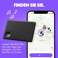 Life360 Tile Slim Bluetooth Tracker - Pénztárca és Kulcs Kereső, iOS Android Kompatibilis - 1er-Pack, black 3