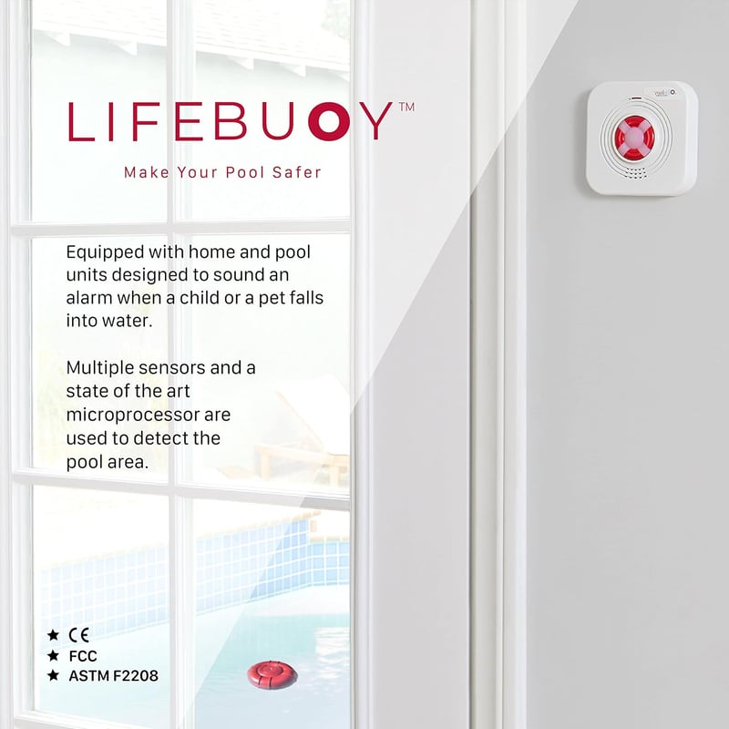 Lifebuoy Okos Medence Riasztó Rendszer Mozgásérzékelővel és Alkalmazásvezérléssel