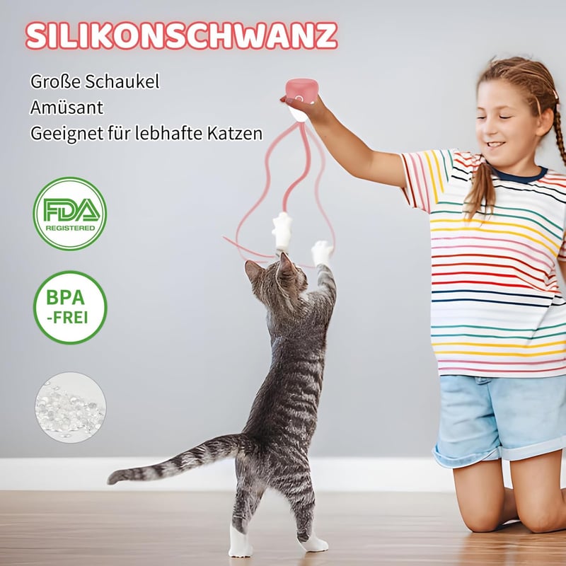 lifefav Automatikus Macska Játék Elektromos Interaktív Farok Rózsaszín
