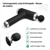 Masážna pištoľ Lifenaxx LX-013 – Kompaktný masážny prístroj na svaly, 6 rýchlostí, 5 masážnych hlavíc, hlboké vibrácie, chrbát, krk, ramená, fitness 4