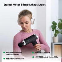 Masážna pištoľ Lifenaxx LX-013 – Kompaktný masážny prístroj na svaly, 6 rýchlostí, 5 masážnych hlavíc, hlboké vibrácie, chrbát, krk, ramená, fitness 6
