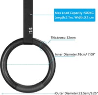 LIFERUN Turnringe Olimpiai Tornagymnasztikai Ringe Markálással és Állítható Szíjakkal 4