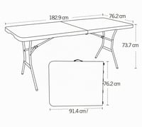 Lifetime sklopivi stol bijeli granit 182,9 x 76,2 x 73,6 cm vrtni stol za događanja i catering 3