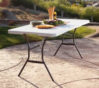 Lifetime sklopivi stol bijeli granit 182,9 x 76,2 x 73,6 cm vrtni stol za događanja i catering 2