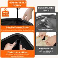Coș de rufe Lifewit 165L cu capac și 3 compartimente, negru 5