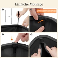 Coș de rufe Lifewit 165L cu capac și 3 compartimente, negru 4