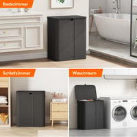 Coș de rufe Lifewit 165L cu capac și 3 compartimente, negru 9