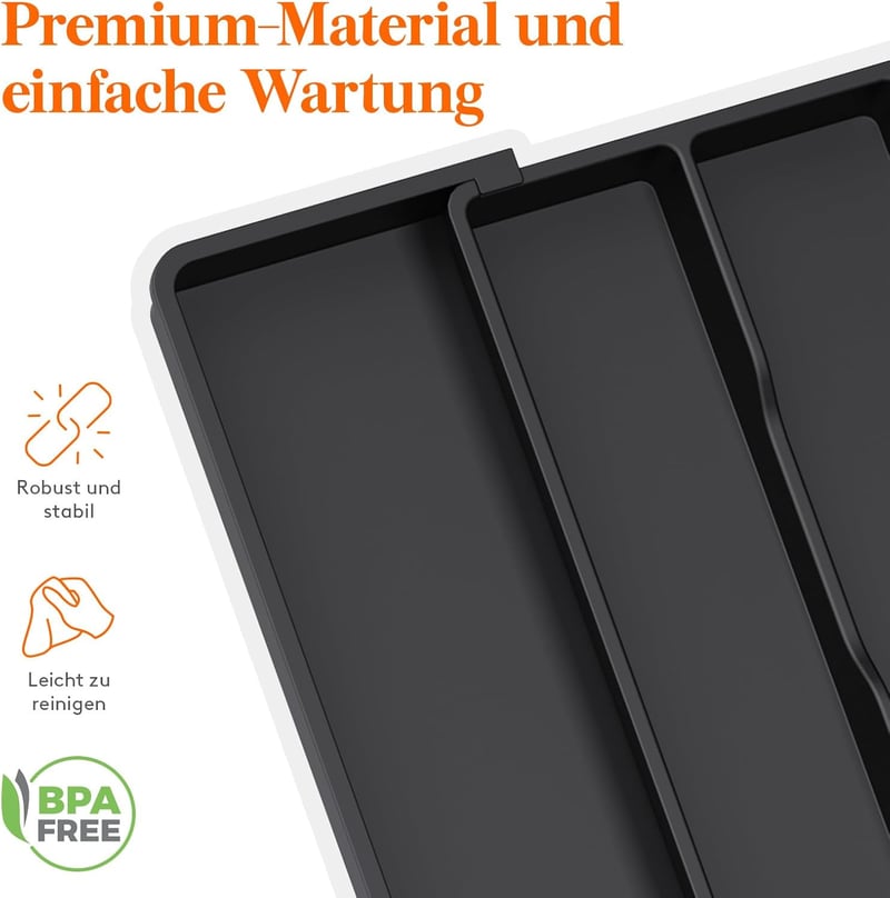 Lifewit 2 részes evőeszköz tálca fiókba, bővíthető 57 cm, konyhai rendszerező