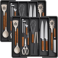 Lifewit 2 részes evőeszköz tálca fiókba, bővíthető 57 cm, konyhai rendszerező 1