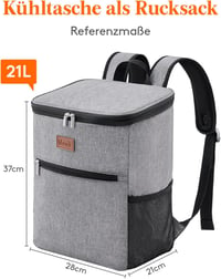 Lifewit 24L Hűtőhátizsák Piknik Strand Kempingezés Túrázás 8