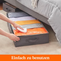 Lifewit 3 darabos 65L ágy alatti tároló doboz szett, összecsukható ruhatároló táska fedéllel, paplan és ruha tárolásra, szürke - 65L, 3 4