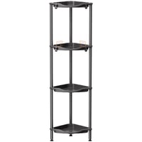 Lifewit kutna polica za kupaonicu na 3 razine, s 4 kukice, 34 cm - crna 1