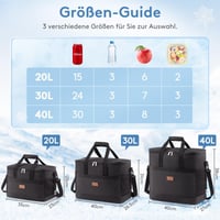 Geantă frigorifică pliabilă Lifewit 30L, coș termoizolant de mare capacitate pentru picnic, depozitare alimente, capacitate 50 de doze, negru 2