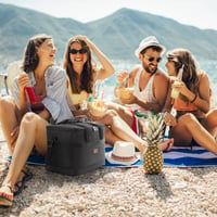 Geantă frigorifică pliabilă Lifewit 30L, coș termoizolant de mare capacitate pentru picnic, depozitare alimente, capacitate 50 de doze, negru 7