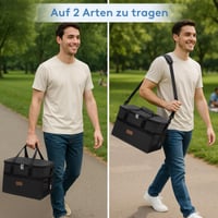 Geantă frigorifică pliabilă Lifewit 30L, coș termoizolant de mare capacitate pentru picnic, depozitare alimente, capacitate 50 de doze, negru 6