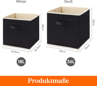Lifewit 36L összecsukható tárolódoboz szett 6db fekete 2