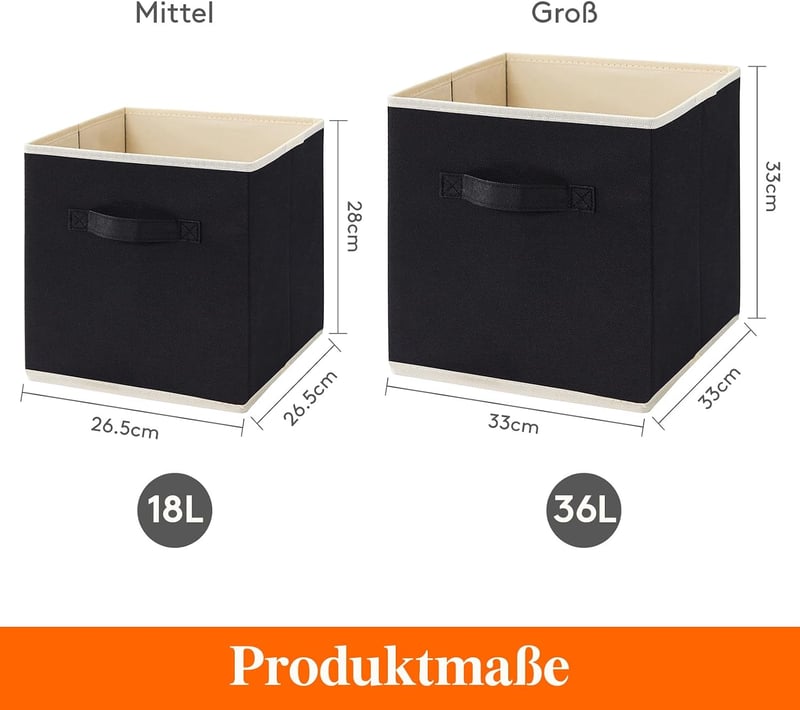 Lifewit 36L összecsukható tárolódoboz szett 6db fekete