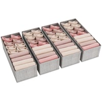 Lifewit Set od 4 kutije za organizaciju ladica Hemnes - Sive tekstilne kutije za pohranu odjeće, čarapa, donjeg rublja, dječje odjeće - 39x15x11 cm 1