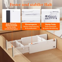 Lifewit 4 részes állítható fiók osztó szett, 34-56 cm hosszú, 10 cm magas, 8 betéttel 4
