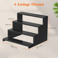 Lifewit 4 Szintes Fekete Polcos Állvány - Parfüm, Smink, Sütemény, Fűszer és Kozmetikai Rendszerező - Íróasztalra, Szekrénybe (30,5 cm) 3