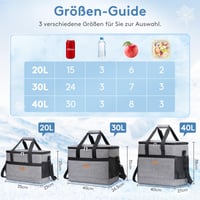 Geantă frigorifică Lifewit 40L, mare, pliabilă, izolată termic, pentru picnic, camping, călătorii și plajă, gri 3