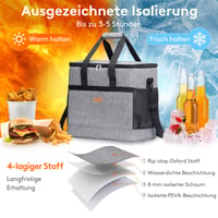 Geantă frigorifică Lifewit 40L, mare, pliabilă, izolată termic, pentru picnic, camping, călătorii și plajă, gri 5