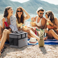 Geantă frigorifică Lifewit 40L, mare, pliabilă, izolată termic, pentru picnic, camping, călătorii și plajă, gri 8