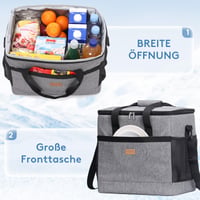 Geantă frigorifică Lifewit 40L, mare, pliabilă, izolată termic, pentru picnic, camping, călătorii și plajă, gri 6