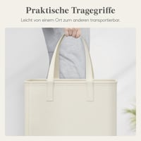 Coș de rufe pliabil și îngust Lifewit 50L - Recipient pentru rufe de culoare fildeș 5