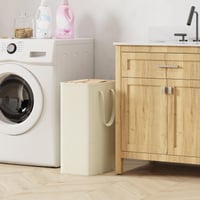 Coș de rufe pliabil și îngust Lifewit 50L - Recipient pentru rufe de culoare fildeș 9
