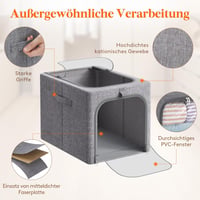 Lifewit 6 darabos ruhatárolódoboz fém kerettel, összecsukható tárolókonténer 40L, átlátszó ablakos szövetdoboz 3