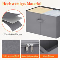 Lifewit 60L Összecsukható Tárolódoboz Szett - 6db Szürke Textil Ruhatároló Fedéllel és Fogantyúval, 56x32x33cm, Ruhákhoz, Ágyneműhöz 4