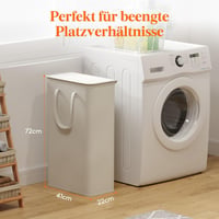 Lifewit 65L összecsukható szennyesgyűjtő fedéllel, fehér mosáskosár füllel 2