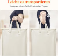 Lifewit 65L összecsukható szennyesgyűjtő fedéllel, fehér mosáskosár füllel 3