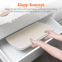 Lifewit 65L összecsukható szennyesgyűjtő fedéllel, fehér mosáskosár füllel 8
