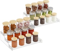 Lifewit Átlátszó 3-szintes Műanyag Polc Szett - 2 db Fűszertartó Állvány Konyhába, Fürdőbe - Sütemény, Cupcake, Italok Tárolására - Rakásolh 1