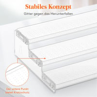 Lifewit Átlátszó 3-szintes Műanyag Polc Szett - 2 db Fűszertartó Állvány Konyhába, Fürdőbe - Sütemény, Cupcake, Italok Tárolására - Rakásolh 3