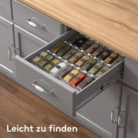 Lifewit Átlátszó Fűszertartó Fiókrendező - 6 Részes Kivehető Műanyag Polc, 20-40 cm Állítható Szélesség, 3 Szintes Konyhai Szervező Fiókba,  6