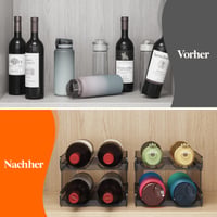 Suport stivuibil Lifewit pentru 4 sticle, pentru frigider, negru 9