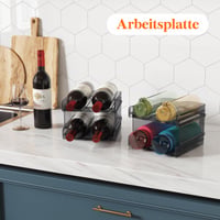 Suport stivuibil Lifewit pentru 4 sticle, pentru frigider, negru 7