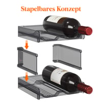 Suport stivuibil Lifewit pentru 4 sticle, pentru frigider, negru 2
