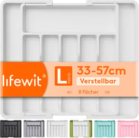 Lifewit Evőeszköz Tároló Fiók Szervező 40-50cm Fehér Expandálható Evőeszköz Rendszer 1