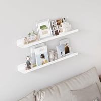 Lifewit Fali Polc Szett - 4 db 61 cm-es Akril U-alakú Lebegő Könyvespolc Gyerekszobába, Nappaliba - Fehér Minimál Dizájn Játékokhoz, Könyvek 2