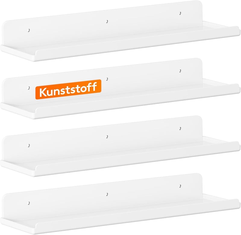 Lifewit Fali Polc Szett 4 db Fehér 38 cm Tárolás Dekoráció