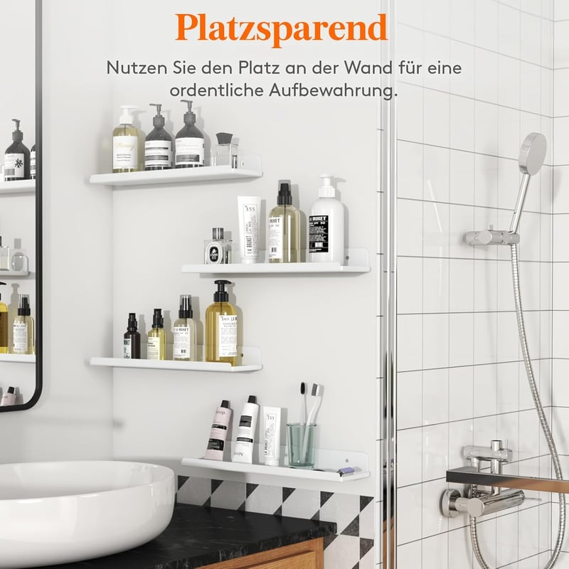 Lifewit Fali Polc Szett 4 db Fehér 38 cm Tárolás Dekoráció