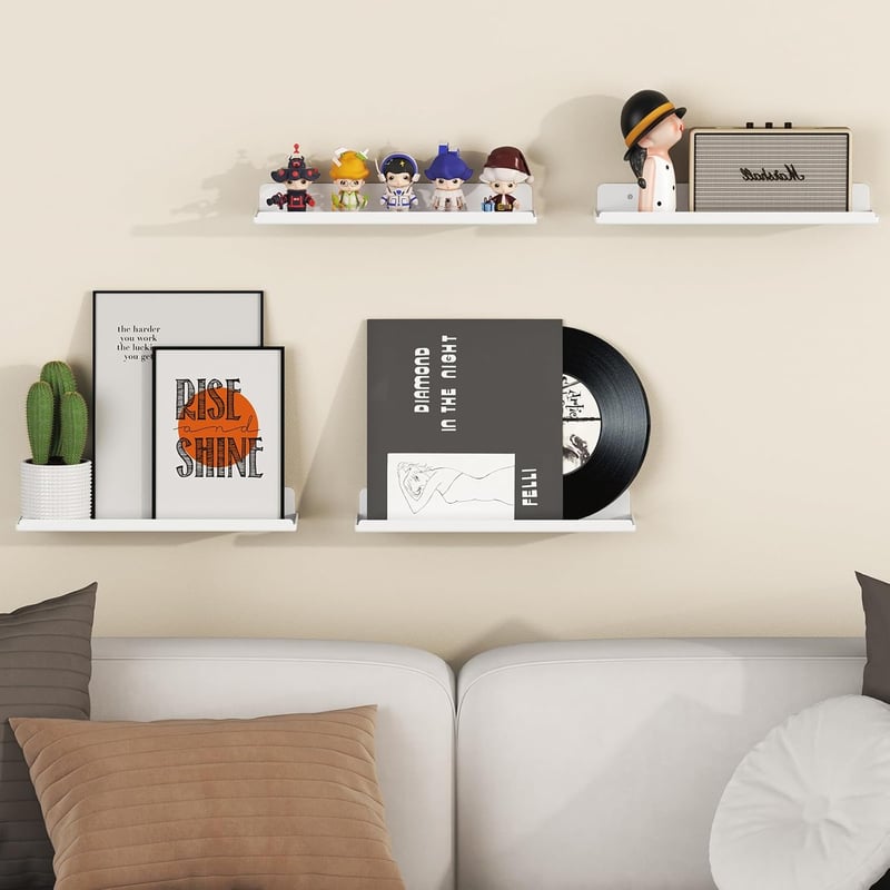 Lifewit Fali Polc Szett 4 db Fehér 38 cm Tárolás Dekoráció
