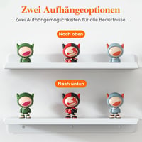 Lifewit Fali Polc Szett 4 db Fehér 38 cm Tárolás Dekoráció 6